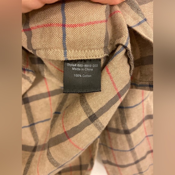 Jenni Kayne Lightweight Flannel Taupe Plaid Size XS - Picture 7 of 10